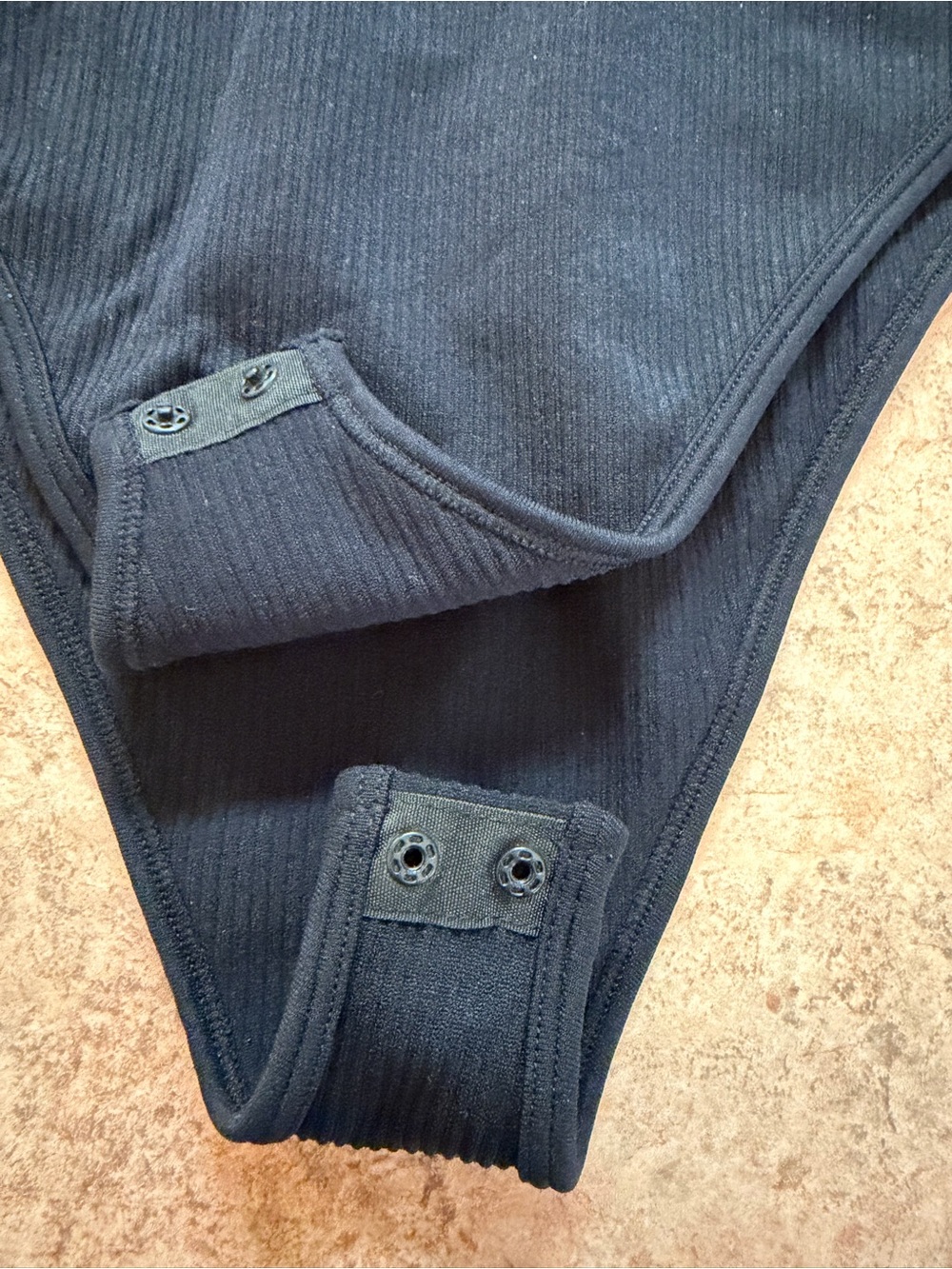 Black Ribbed Bodysuit - Picture 5 of 5